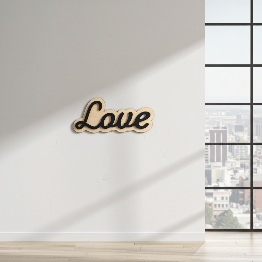 Love Sign | Birchwood & Black Acrylic | Home Decor