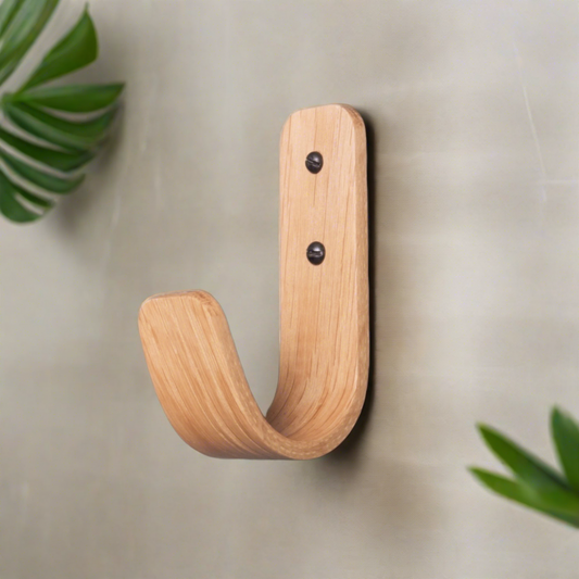 Curved Hardwood Wall Hooks - Oak