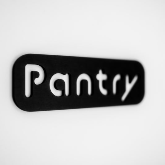 Pantry sign in black