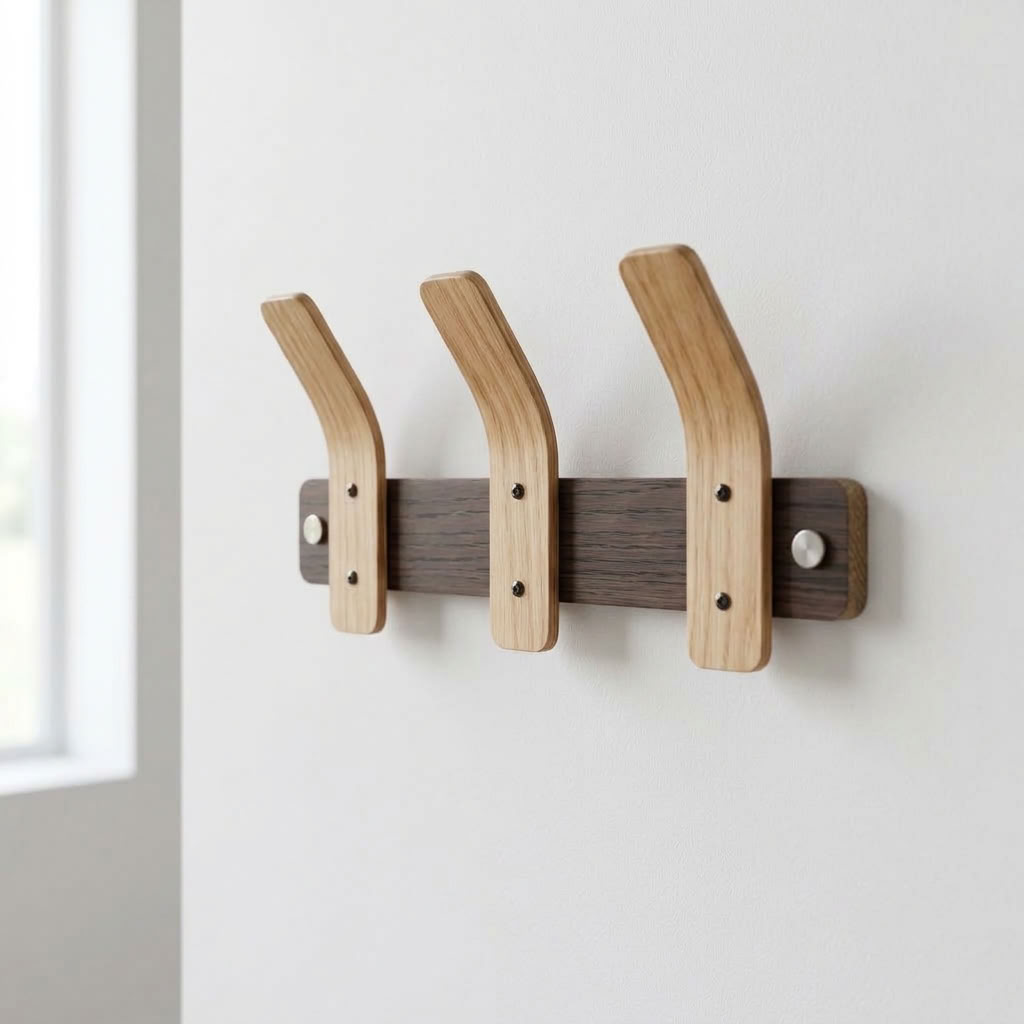 Oak Coat Rack | BL Tordu Silver