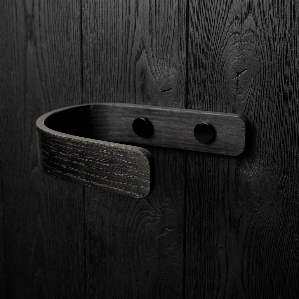 black oak curtain holders minimalist decor