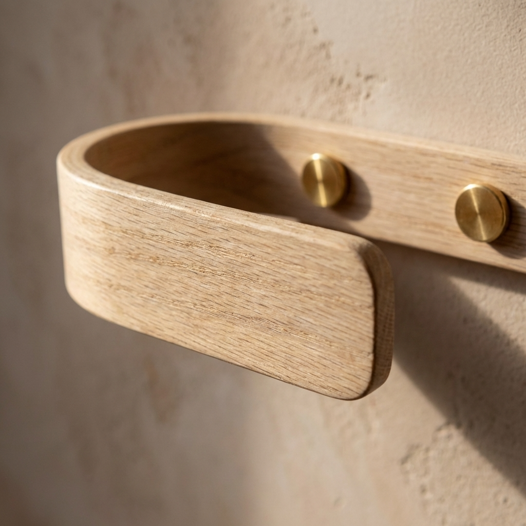 Designer Oak Curtain Holdbacks | Brass | Pack Of 2