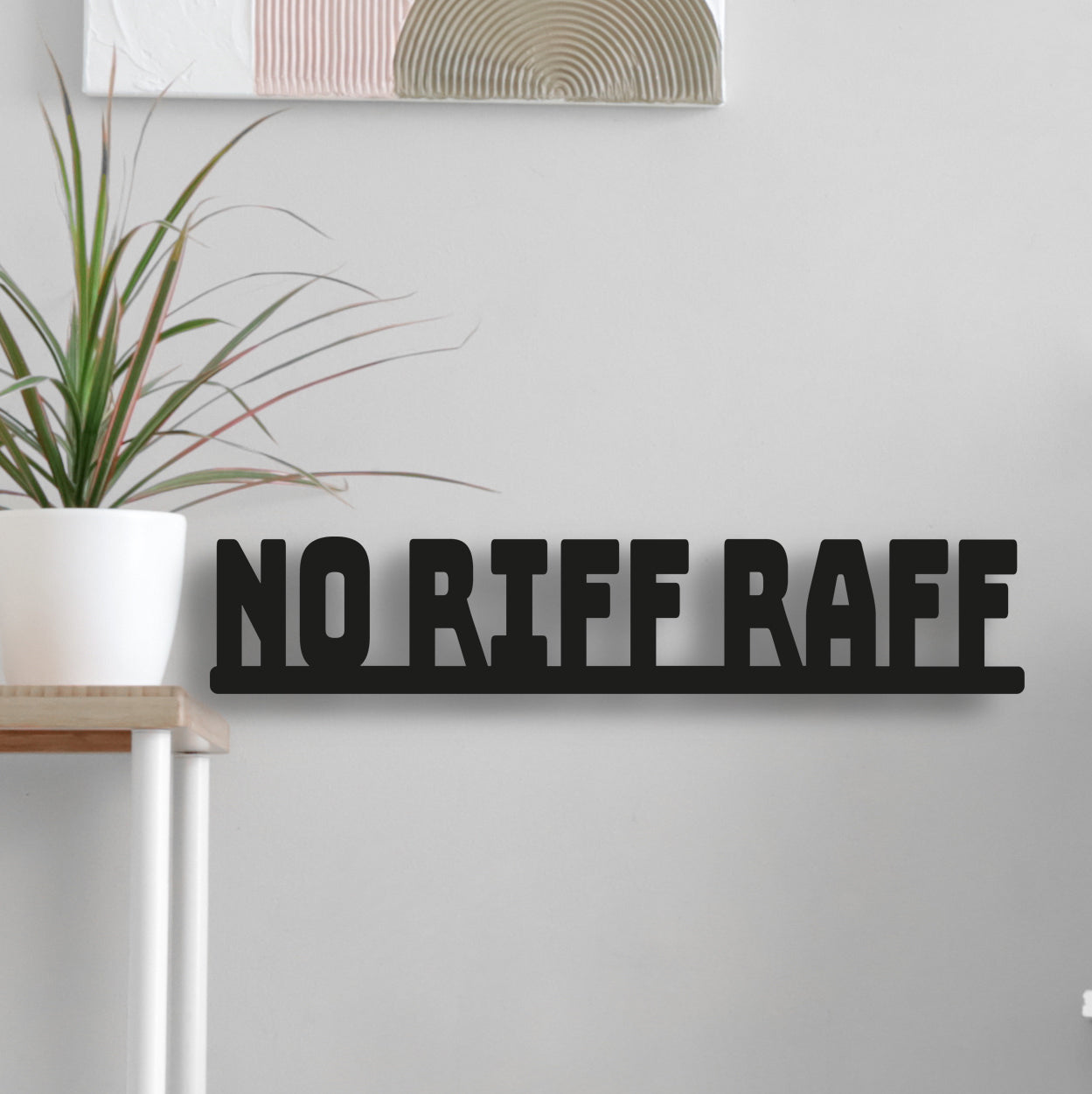 No riff raff sign zoomed in