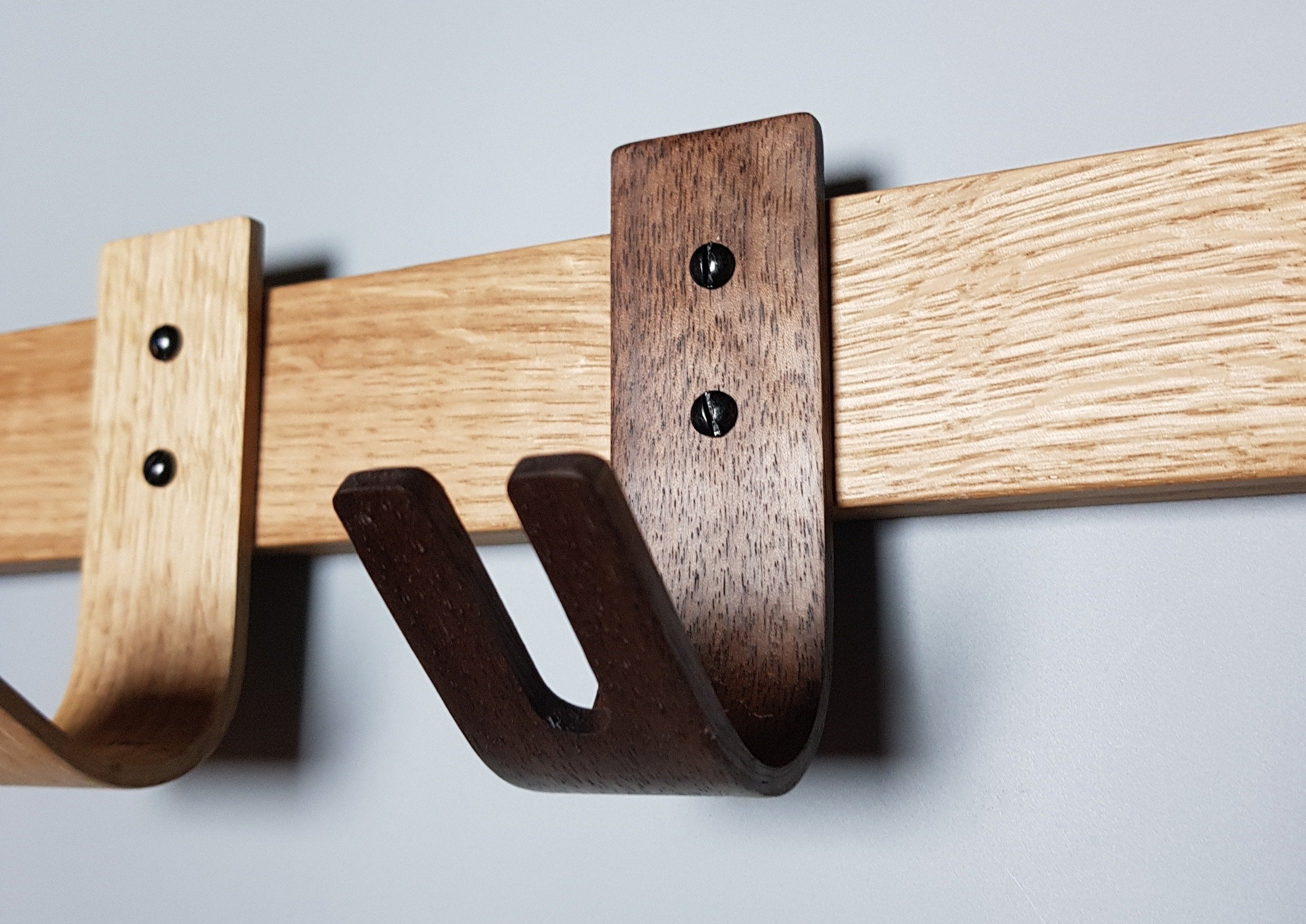 Evening Coat Rack with Oak Hooks and Walnut Key - NOIR.DESIGN