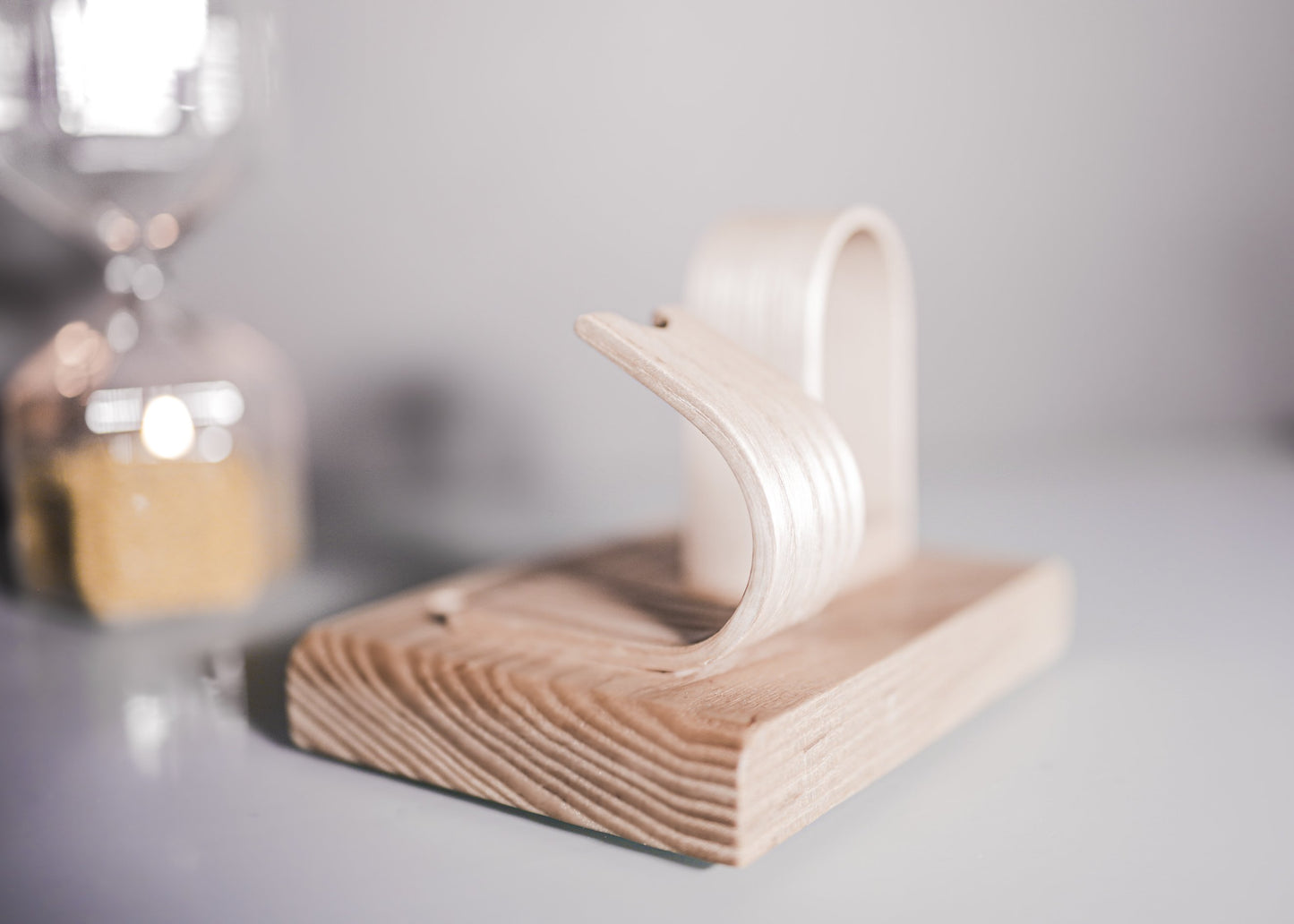 watch stand with pen holder - made from Ash by Noir.Design