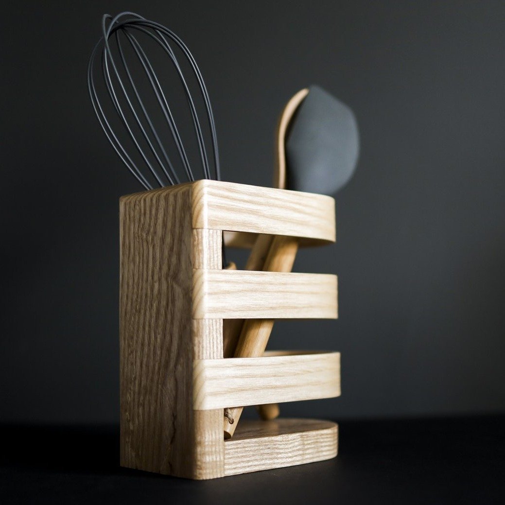 Kitchen Utensil Holder | Prime Grade Ash | Lux