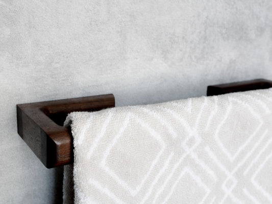 Walnut towel rack and hanger