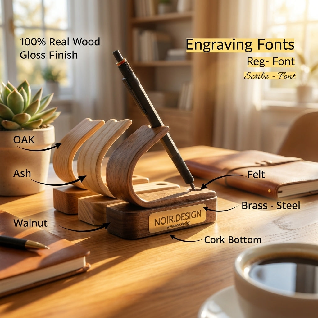 Elegant personalised desk organiser for pens and stationery