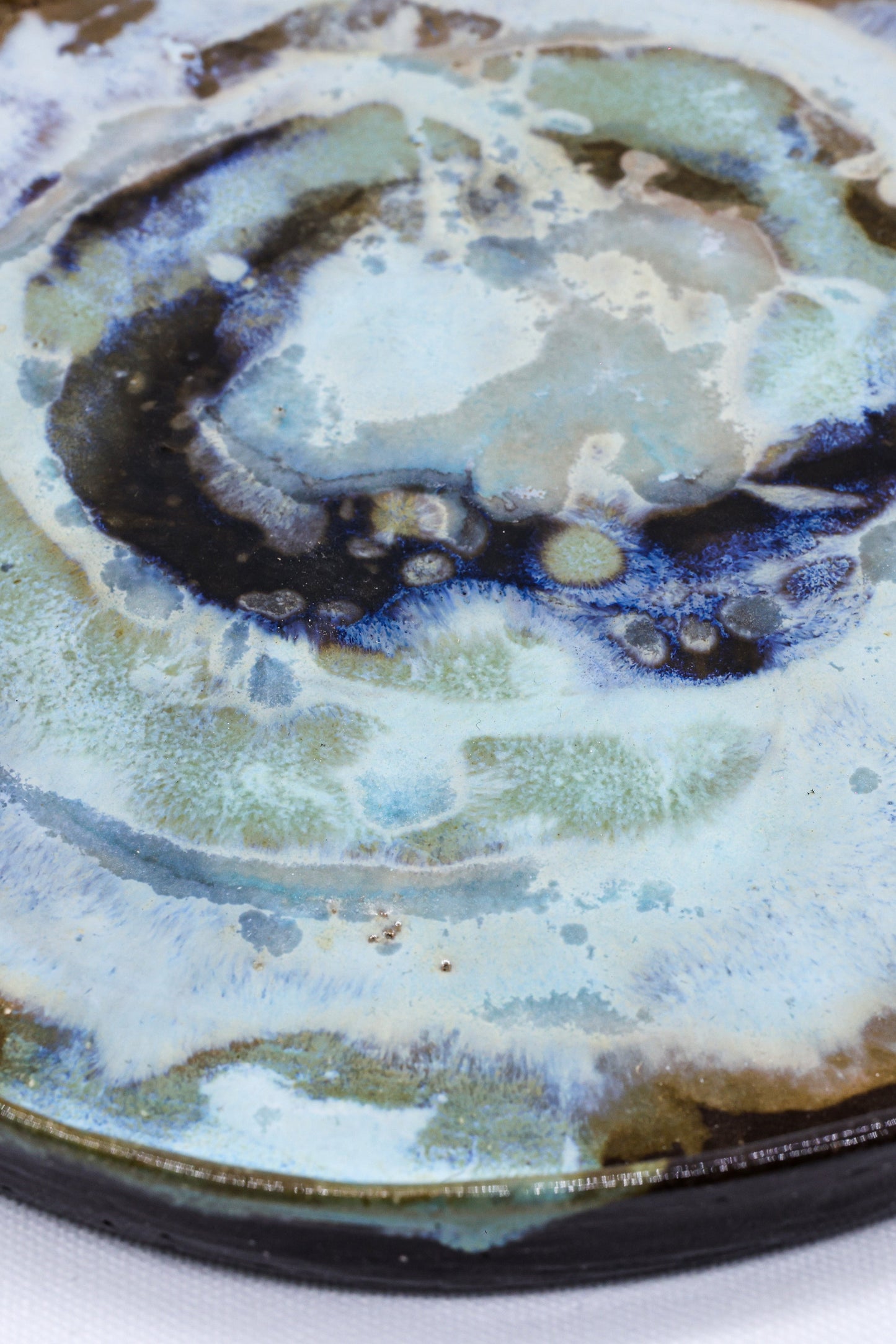 23 cm Coralight Smoked Grey Large Stoneware Handmade Ceramic Dinner Plate