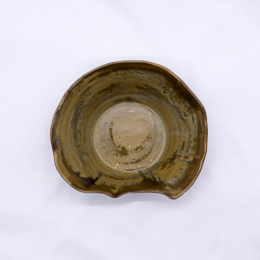 Bronze Olive Drift Lava Handmade Ceramic Stoneware Plate