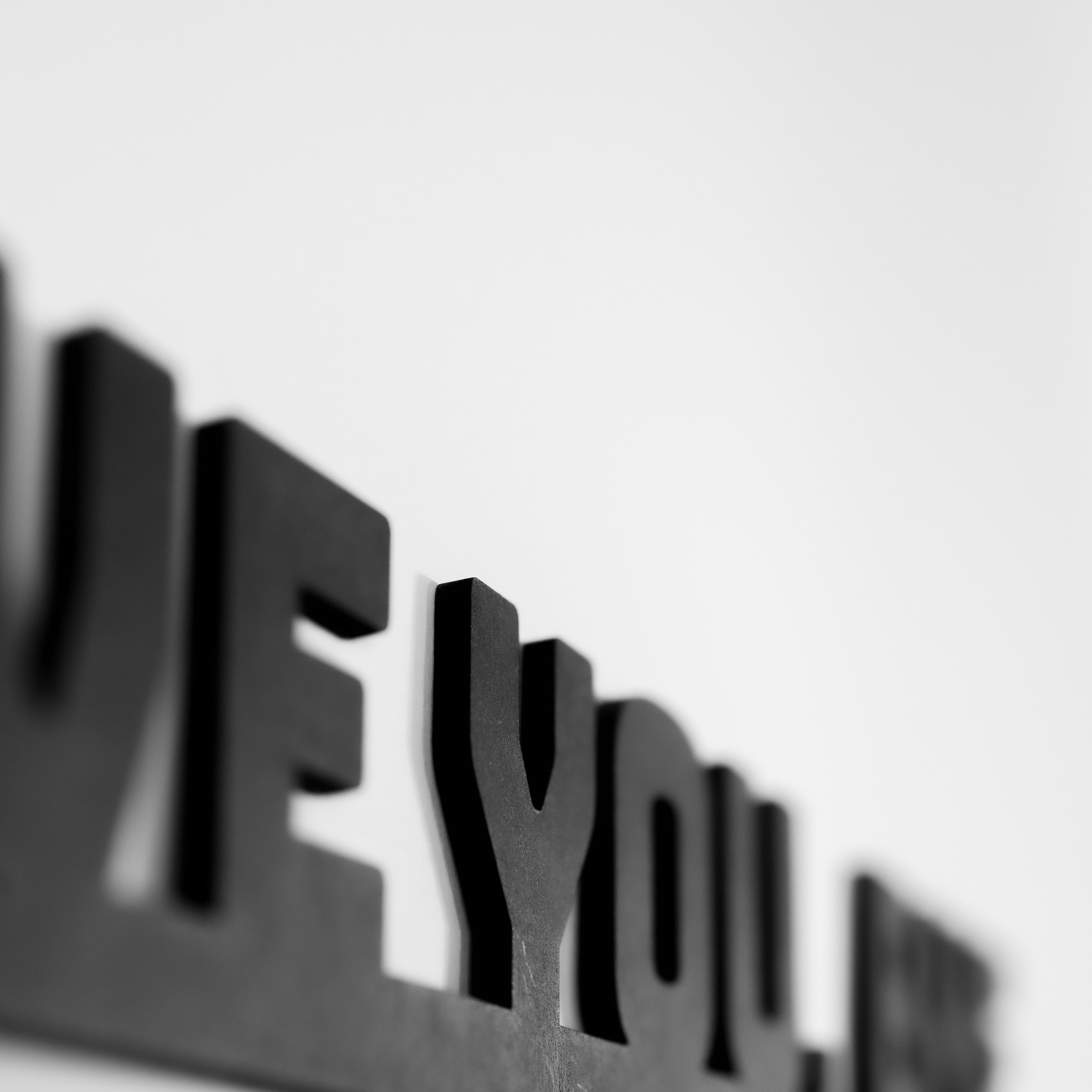 Love You Bye Sign | Black MDF | Wall & Door Topper