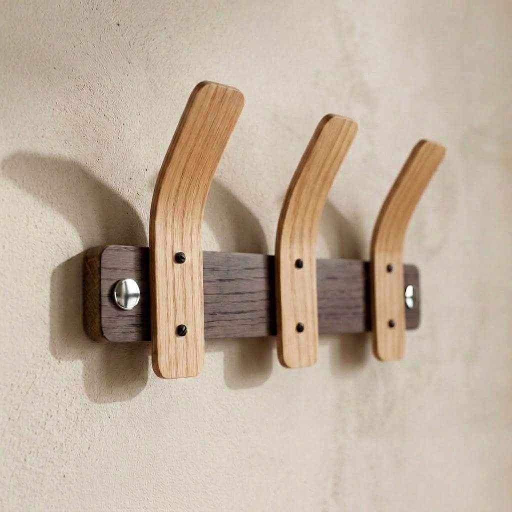 Oak Coat Rack | BL Tordu Silver