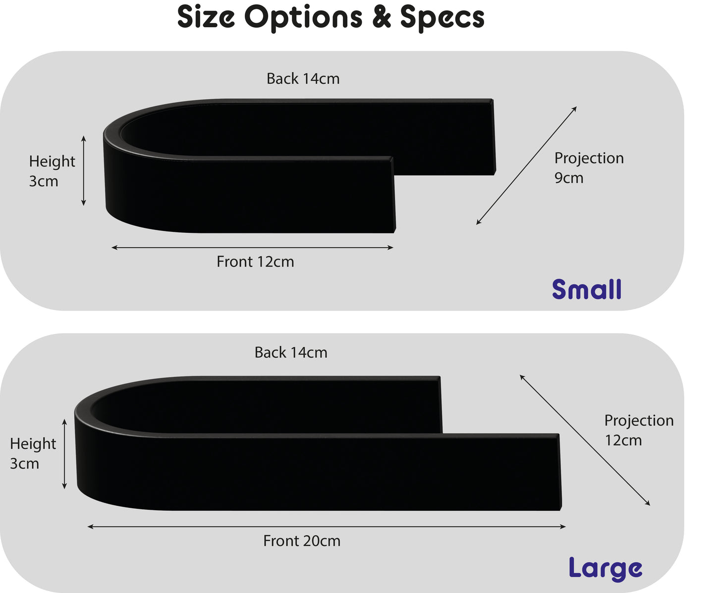 Size Diagram for small ad large holdbacks