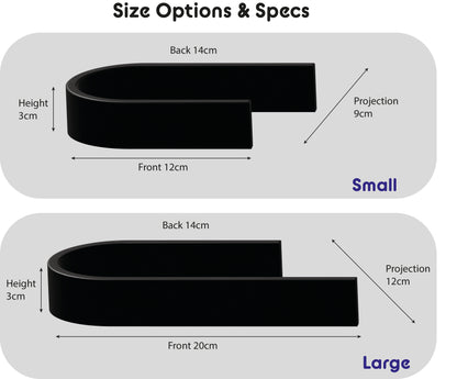 Size diagram for small and large 