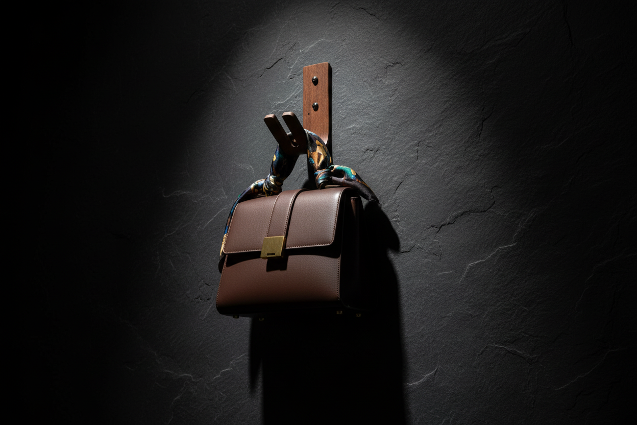 Dark Slate Wall with a key hook in a fancy hotel