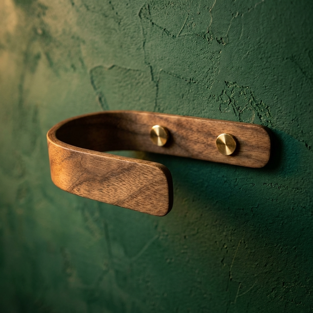 luxury walnut curtain holdbacks UK