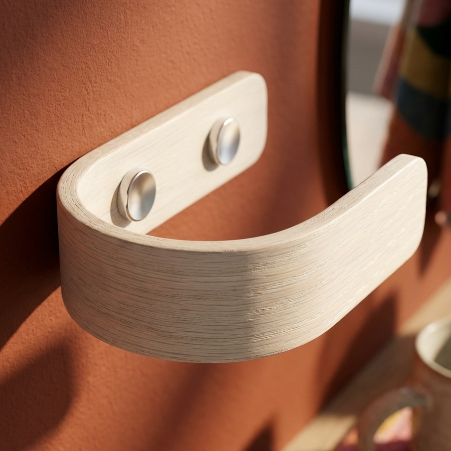 white oak curtain holdbacks