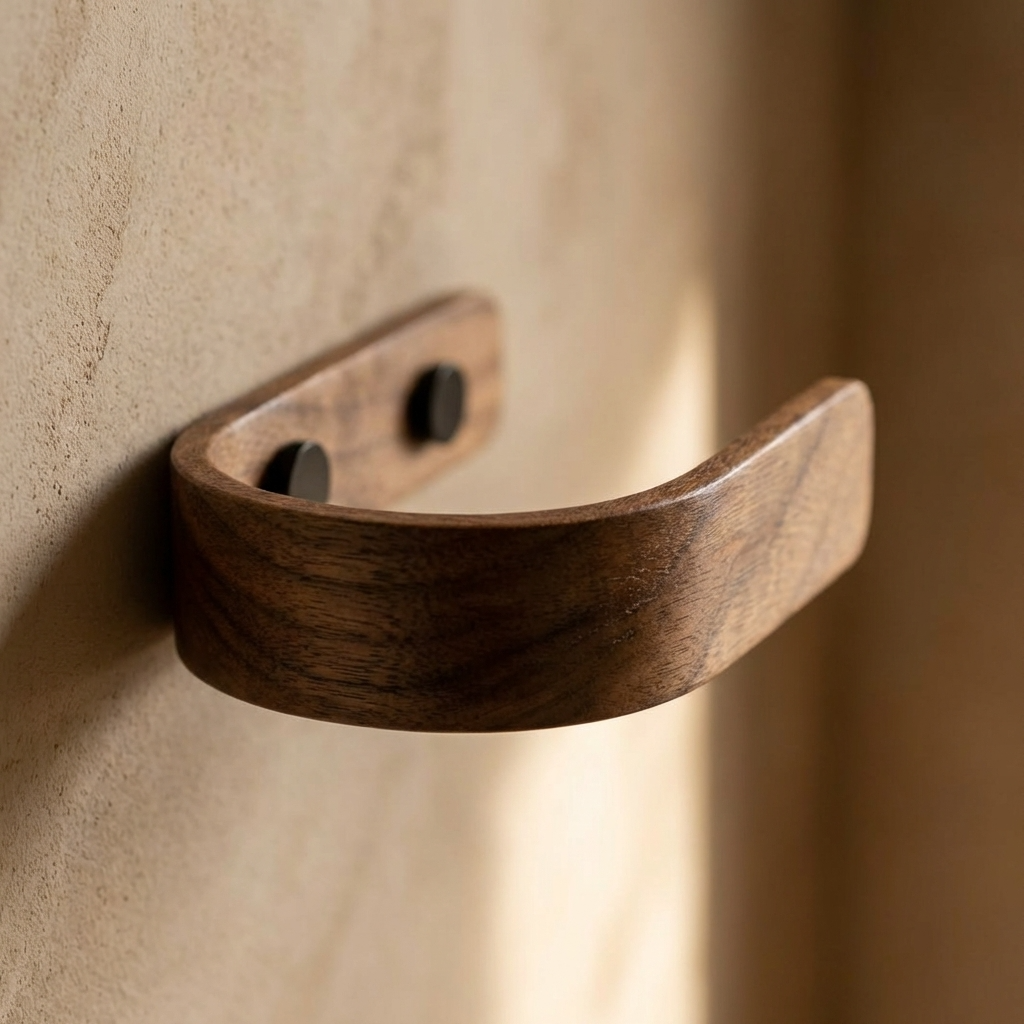 handmade walnut curtain tie backs