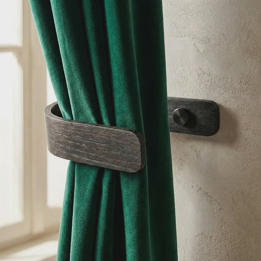 modern black curtain holdbacks