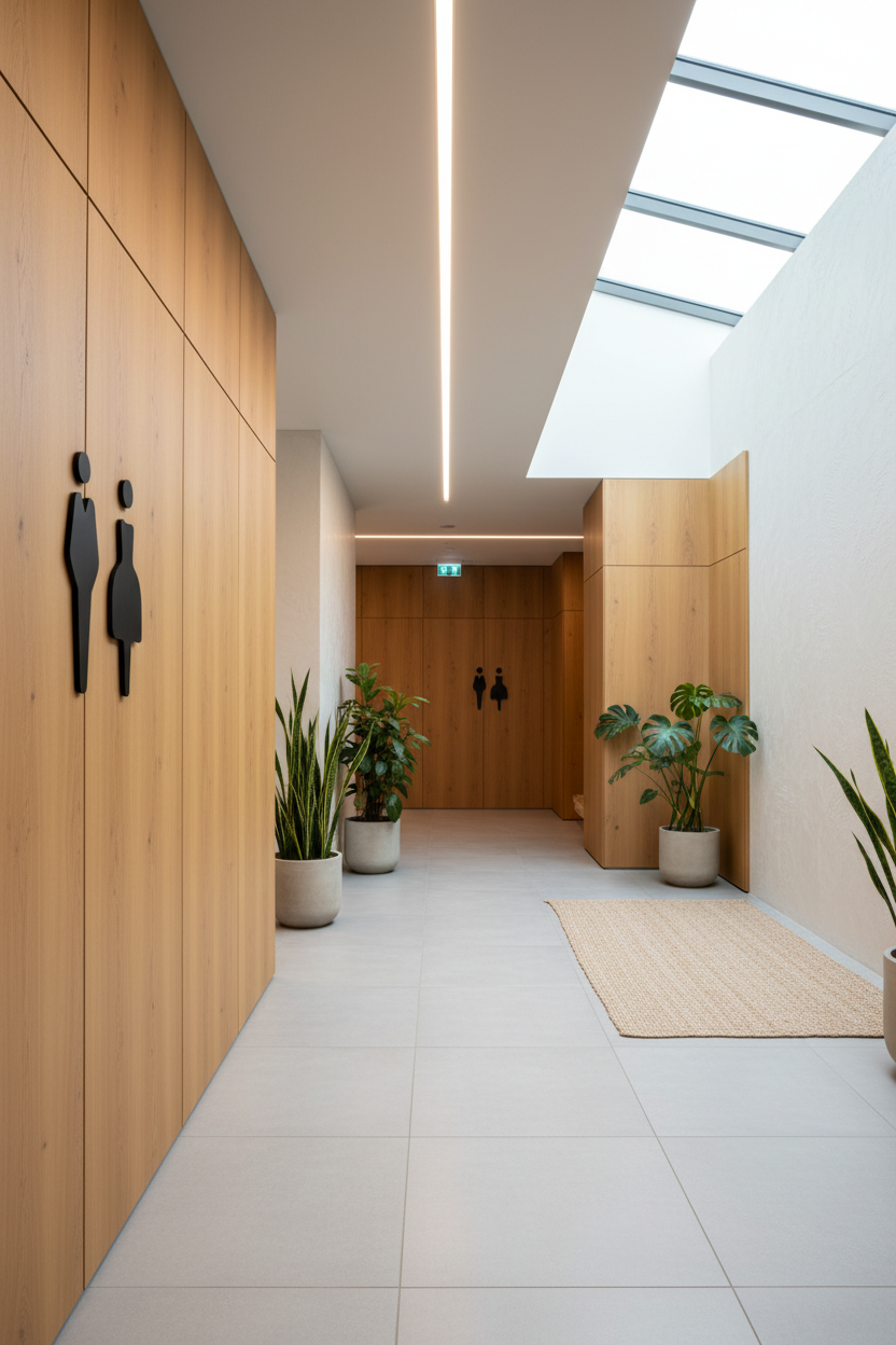 Spa wellness center toilet sign