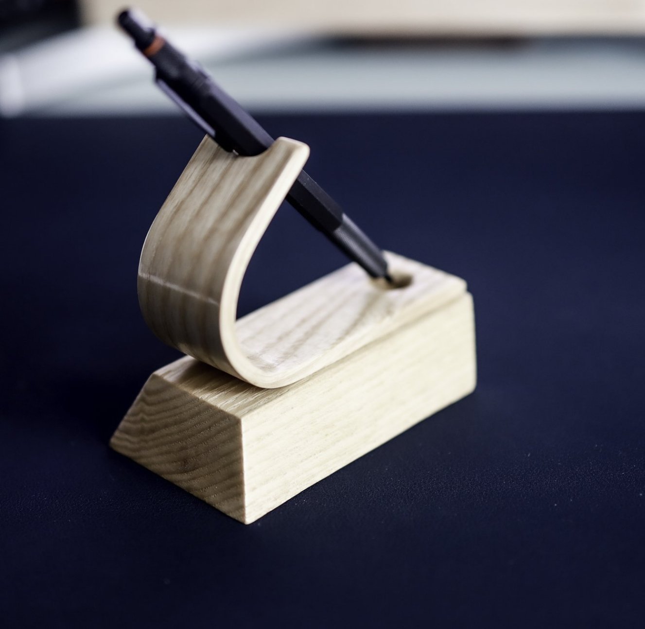 Handcrafted Ash Pen Holder | Premium Wooden Pen Display Stand