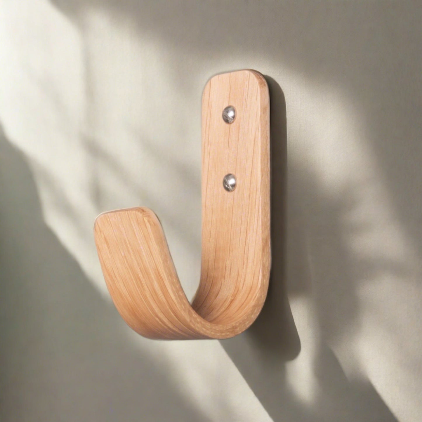Oak curved wall hooks for hand bags coats and more - home storage - home decor