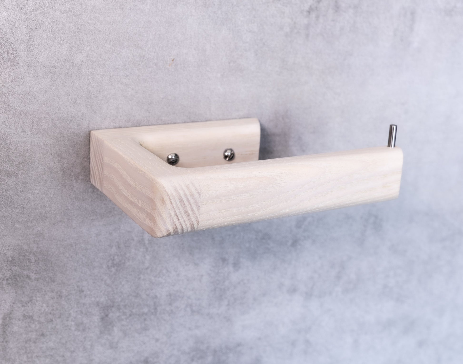 White toilet roll holder, handmade from solid oak by noir.design