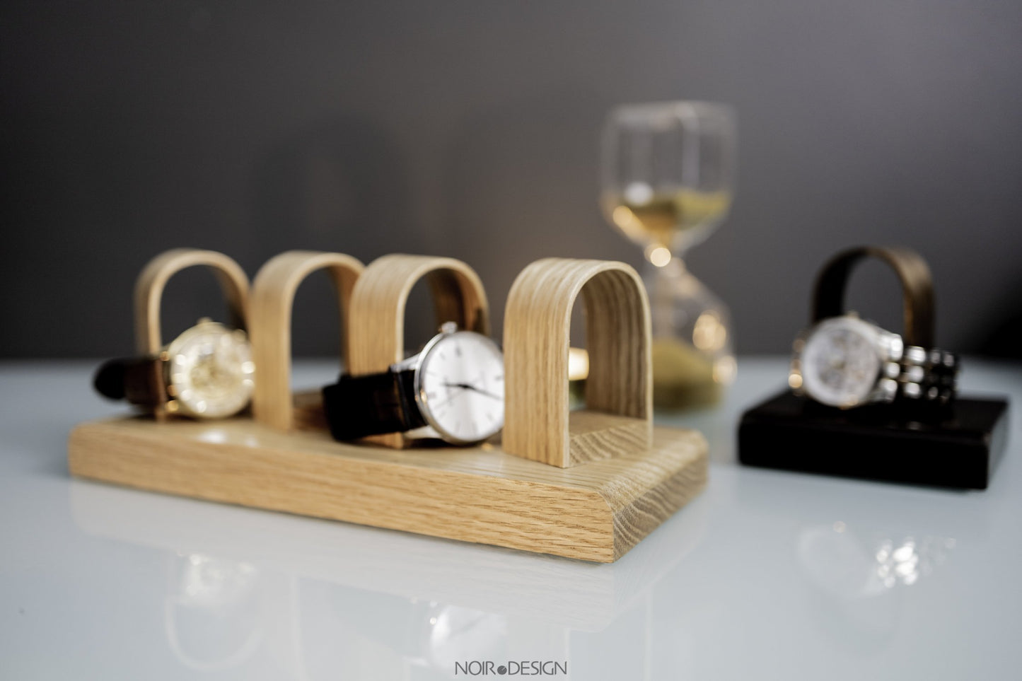 Luxury Walnut Quad Watch Stand Holder - Watch Display - NOIR.DESIGN
