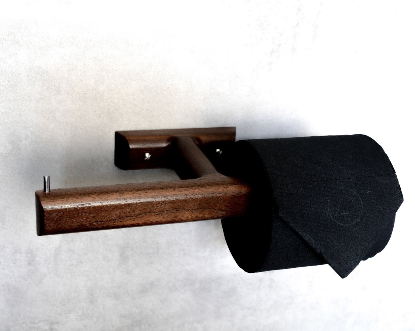 Walnut double toilet roll holder