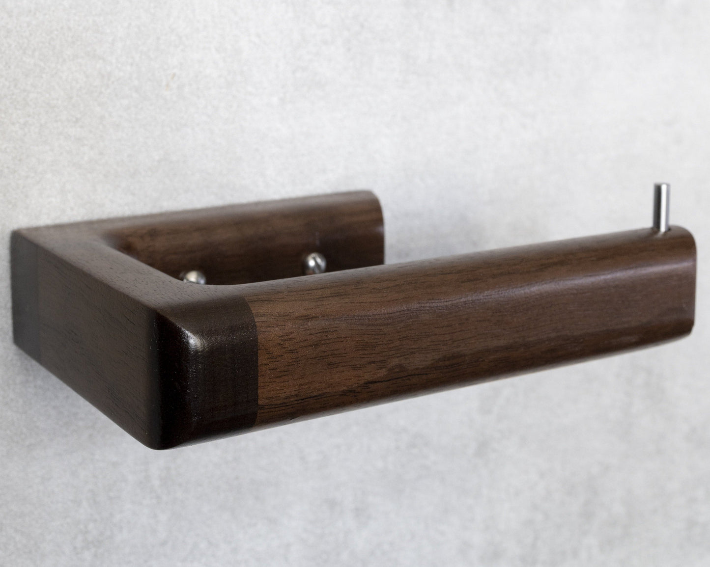 Walnut toilet paper holder