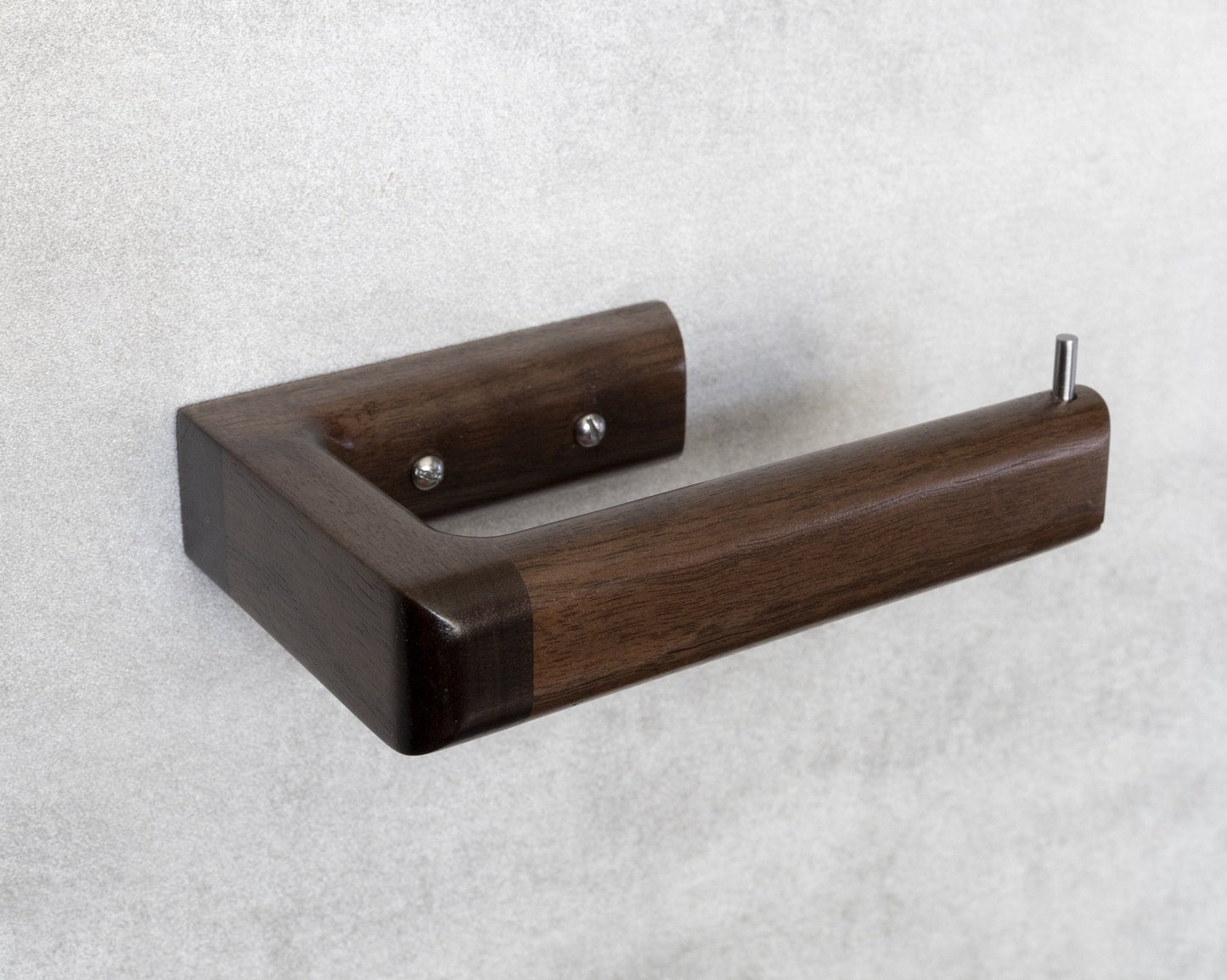 Walnut toilet roll holder