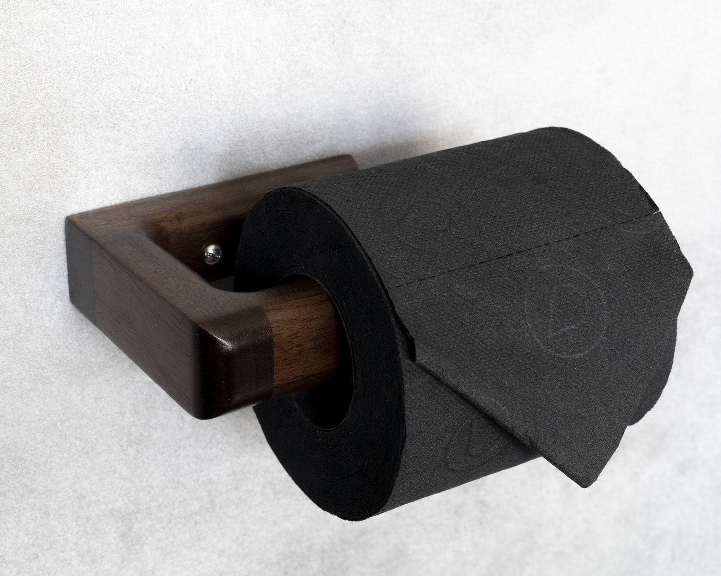 Walnut toilet roll holder