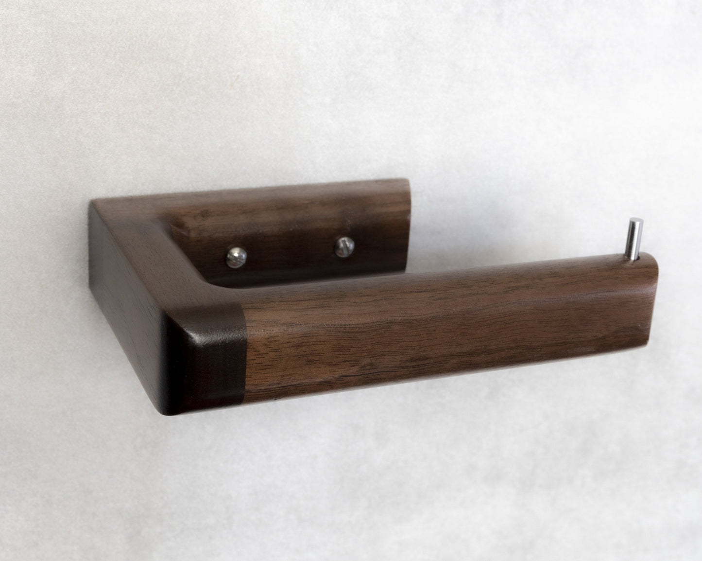 Walnut toilet paper holder