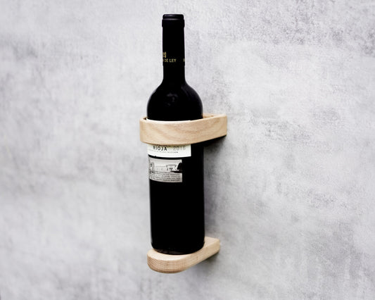 Vino Wine bottle wall mount storage -  Oak